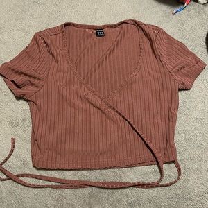 burgundy ish crop top from shein